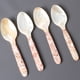 thumbnail image 2 of Inteprter Paquete de 4 cucharas de postre con mango para una cena auténtica con cuchara, cuchara de postre larga para una elegante. Mostrada Marrón, 2 of 4