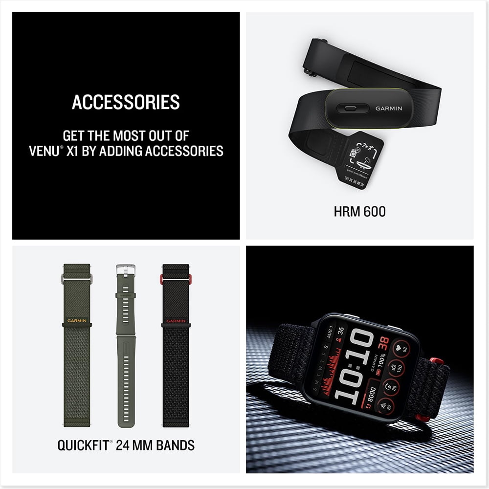 Garmin 010-02980-00 Venu X1 Premium GPS Smartwatch Black Titanium Bundle with 2 YR CPS Enhanced Protection Pack