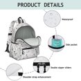 thumbnail image 4 of Cat and Fan White Pattern Cute School Backpack with Padded Back and Adjustable Shoulder Straps 13.4"x11"x4.7", 4 of 5