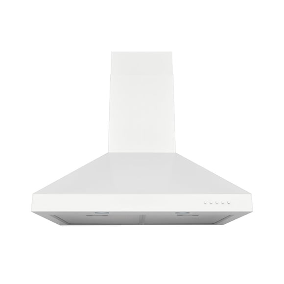 Hauslane | Chef Series WM-530 30” Wall Mount Range hood | Base Model | Matte White Wall Chimney | Strong Suction, Six-layer Aluminum Filters, Changeable LED Lamps, 6” Duct or Ductless