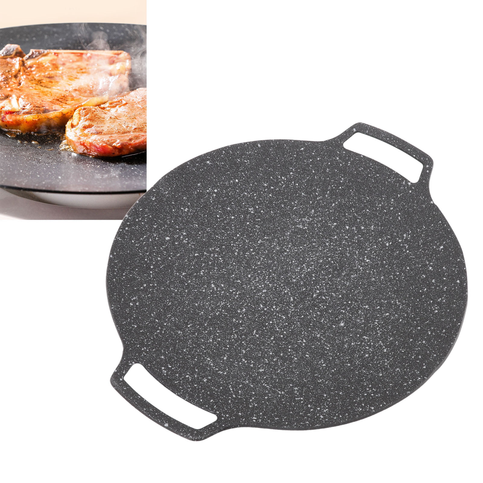 Barbecue Tool Korean BBQ Plate Barbecue Grill Non Stick Circular Frying Pan  For Home Outdoor Stove Gas Type 30cm