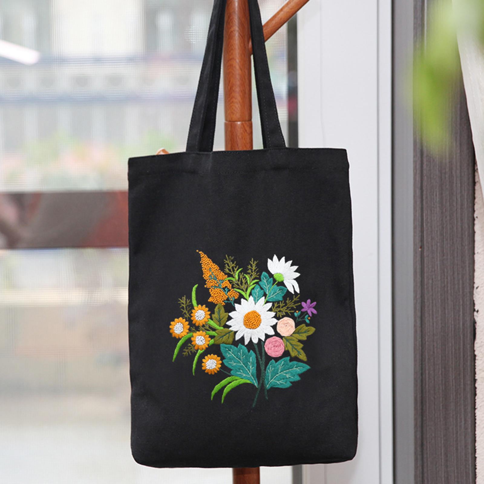 yuksok Canvas Tote Bag Embroidery Embroidery Hoops and Tool Morning Light Grass Walmart