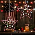 thumbnail image 6 of Independence Day Iron Forged Led Star Lights - Red White & Blue Glowing Pentagram Window Decor With Light Modes, Patriotic Decoration For Home, Yard,1Pc Red, 6 of 7