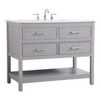 Elegant Decor Sinclaire 42" Aluminum Alloy & MDF Single Bathroom Vanity in Gray