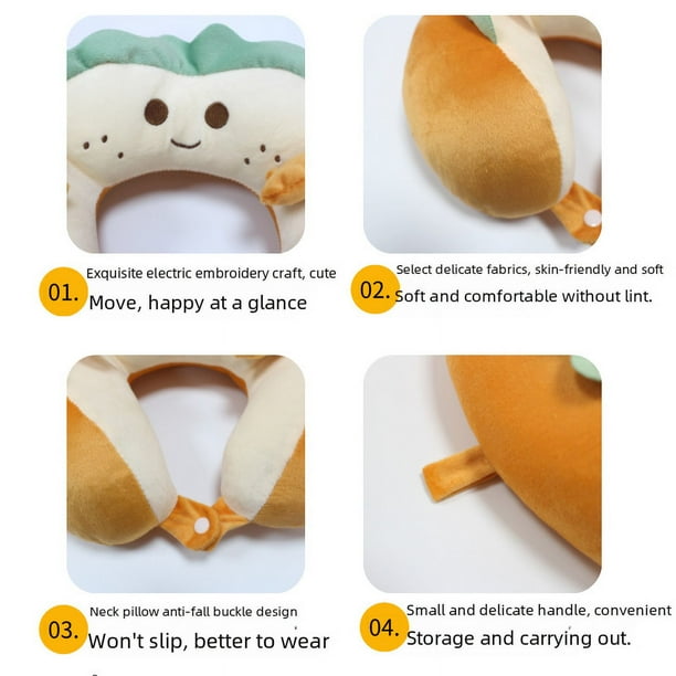 Almohada creativa multiusos para el cuello, almohada para la siesta en la oficina, almohada para el cuello con dibujos animados, almohada en forma de U con forma de pan tostado