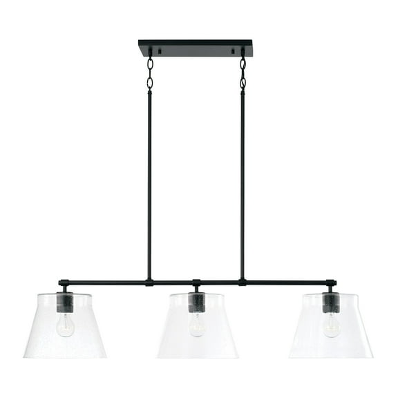Capital Lighting 846931 Baker 3 Light 45" Wide Linear Chandelier - Black