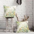 thumbnail image 2 of Spring Summer Pillow Covers 20X20 Inch Set of 2 Yellow Flowers Leaves Butterfly Decorative Pillow Cases Green Leaf Floral Cotton Linen Cushion Case Farmhouse Home Decor for Sofa Couch Porch Outdoor, 2 of 6