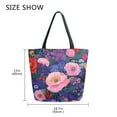 thumbnail image 5 of FORMRS Womens Canvas Tote Bag with Zipper Inner Pocket Shoulder Handbag, Beautiful Floral Pattern, 5 of 7