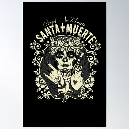 Angel De La Muerte - Santa Muerte Poster Wall Art, Modern Wall Decor For Living Room Bedroom, 8x12 UNFRAMED