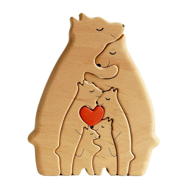 Puzzle de arte familiar de Holzbär, decoración de madera como regalo para la inauguración de la 6 osos