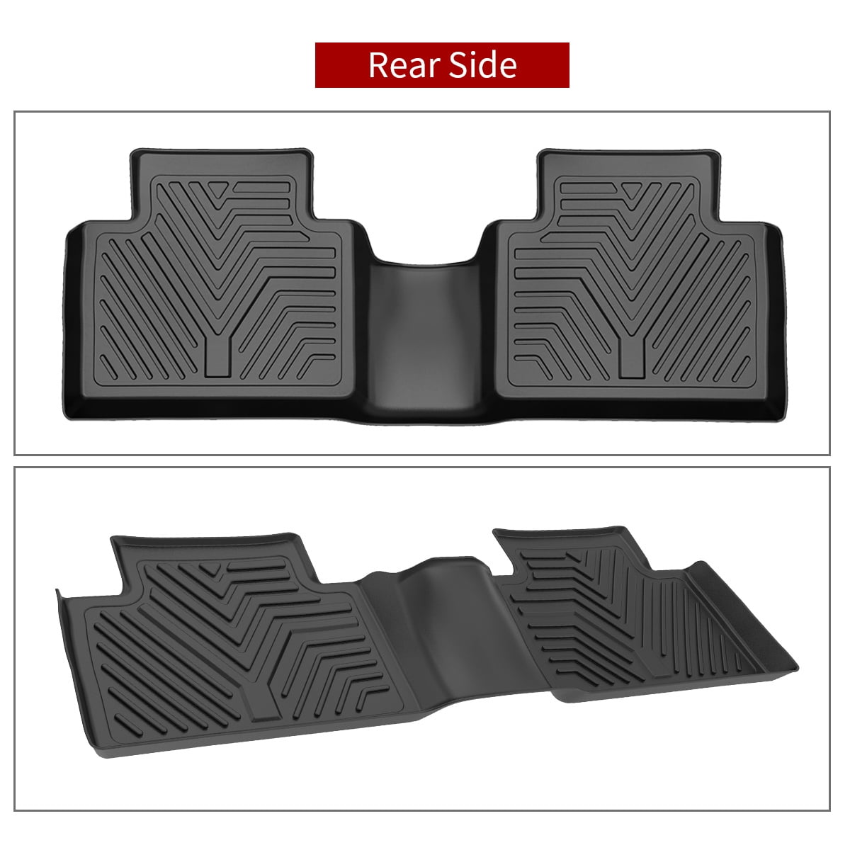 RVNI TPE Floor Mats Set for 2014-2020 Nissan Rogue All Weather TPE Rubber Waterproof 3D 1st & 2nd Row All Weather Protection