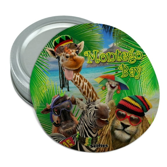 Montego Bay Jamaica Giraffe Zebra Lion Round Rubber Non-Slip Jar Gripper Lid Opener