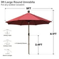 thumbnail image 2 of EliteShade 9Ft Market Umbrella Patio Outdoor Table Umbrella with Ventilation and 5 Years Non-Fading Guarantee，Sunflower, 2 of 5