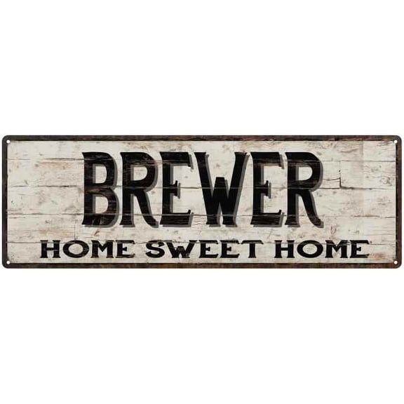 BREWER Rustic Home Sweet Home Sign Gift 6x18 Metal Decor 206180084274