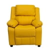 flash furniture deluxe heavily padded contemporary yellow vinyl kids recliner with storage arms [bt-7985-kid-yel-gg]