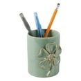 thumbnail image 2 of Floral Ceramic Desk Organizer for Workspace Decor - Unique Desktop Storage and Office Storage Accessory - Small Desk Cup Holder Complements Bedroom, Kitchen, Bathroom, or Home Decor - 4", Green, 2 of 12