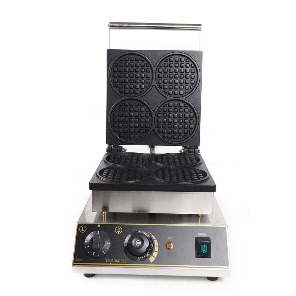 Vintoro 1750W 110V Commercial Electric Waffle Maker, Stainless Steel Non-stick Waffle Machine, 50-300℃