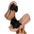 thumbnail image 5 of Censtreet Womens Flat Sandals Dressy Summer Slip On Resort Womens Sandals Beach Sandals Open Toe Espadrille Slides, 5 of 6