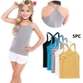 thumbnail image 2 of FamilyThread 5 Pack Girls Tank Tops Solid Sleeveless Undershirts Scoop Neck Undershirts Soft Tops For 1-13Y, 2 of 9