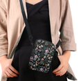 thumbnail image 4 of HELLHERO Mushroom and Floral Pattern Polyester Crossbody Bags Double Deck Travel, Outdoor and Daily Use with Shoulder Strap, 4 of 7