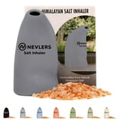 Nevlers Ceramic Salt Inhaler with Pure Himalayan Pink Salt | Asthma and Allergy Relief | Gray