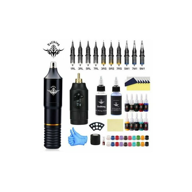 Kit complet de machine à tatouer avec alimentation de tatouage et pédale 10 aiguilles à