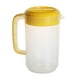 thumbnail image 1 of EeaseMX Recipiente de almacenamiento de bebidas de gran capacidad para té con leche, tetera medidora, con tapa, resistente al calor, jarra de agua fría, jarra de jugo de plástico (2500 ml, amarillo), 1 of 7