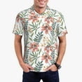 thumbnail image 3 of Balery Lilies Flowers Printed Men’s Short Sleeve Polo Shirt, Midweight Men's Shirt,Golf Polo shirts -, 3 of 9