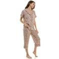 thumbnail image 2 of Jaclyn NY Short Sleeve & Capri Notch Collar Pajama Set (Juniors & Women), 2 of 4