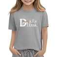 thumbnail image 6 of Juslio Boys Letter Pattern Shirts Short Sleeved Tops Comfortable, Breathable Crew Neck Casual T Shirts Sizes 2-18, 6 of 9