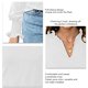 thumbnail image 4 of Blusas de manga larga con cuello en V, blusas con volantes y mangas abullonadas para mujer, blusas de moda con mangas abullonadas, diseño exquisito, 4 of 5