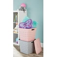 Your Zone Child and Teen Plastic Wide Weave Pink Stacking Storage Bin