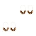 thumbnail image 2 of Qarigey 1 par de pendientes en forma de U con estampado de leopardo colgantes universales para la oreja joyería de moda accesorio para chicas tortuga ligera 2piezas, 2 of 6