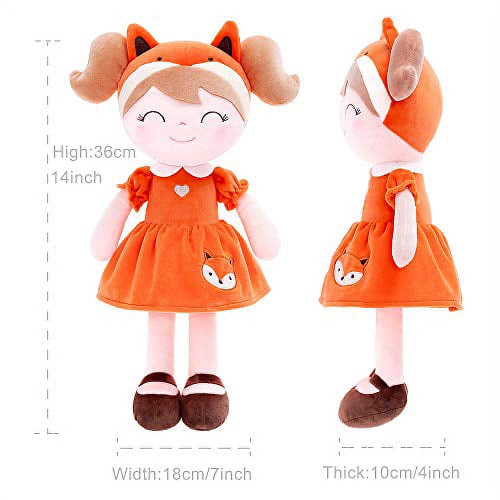 Gloveleya Fox Doll Baby Dolls Girl Gifts Soft Plush Fox Toy 14" with Gift Box