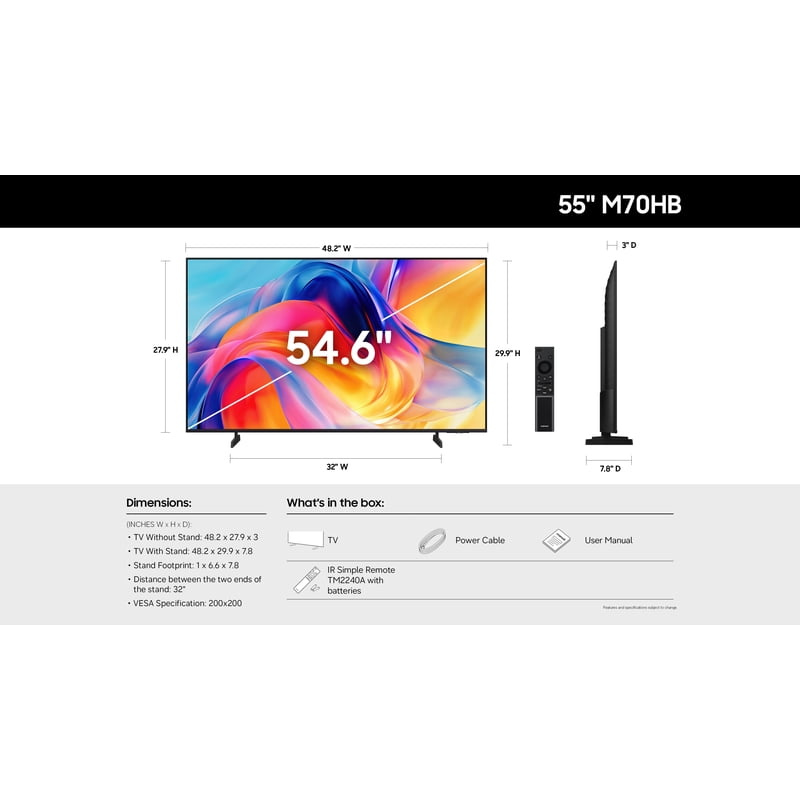 Samsung 55" Class M70HB Series Mini LED 4K UHD Samsung Vision AI Companion Smart Tizen TV 2026 - UN55M70HBFXZA gallery view