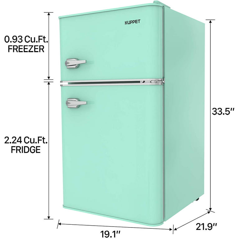 Kuppet mint green retro mini fridge/freezer combo - appliances