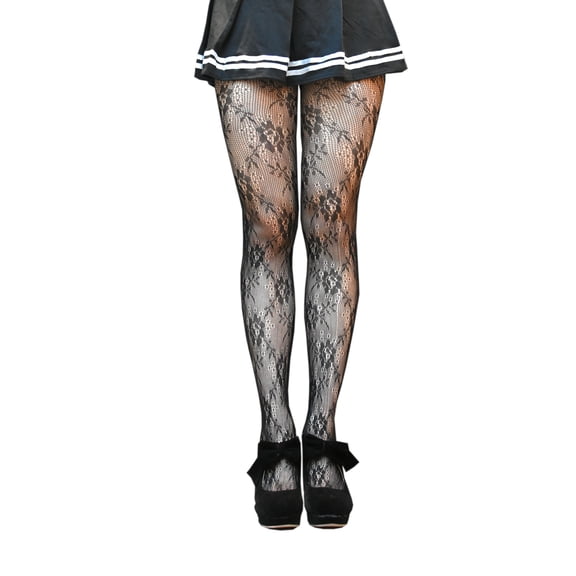 Lace Floral Fishnet Stockings Flower Baroque Fairycore Patterned Tights