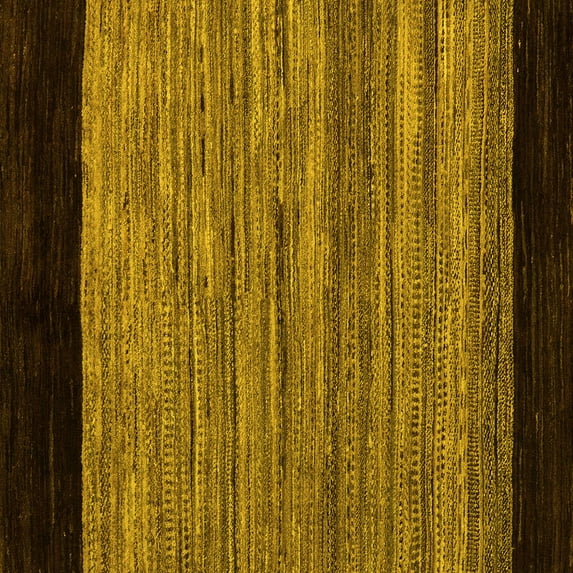 Ahgly Company Indoor Square Abstract Yellow Modern Area Rugs, 7' Square