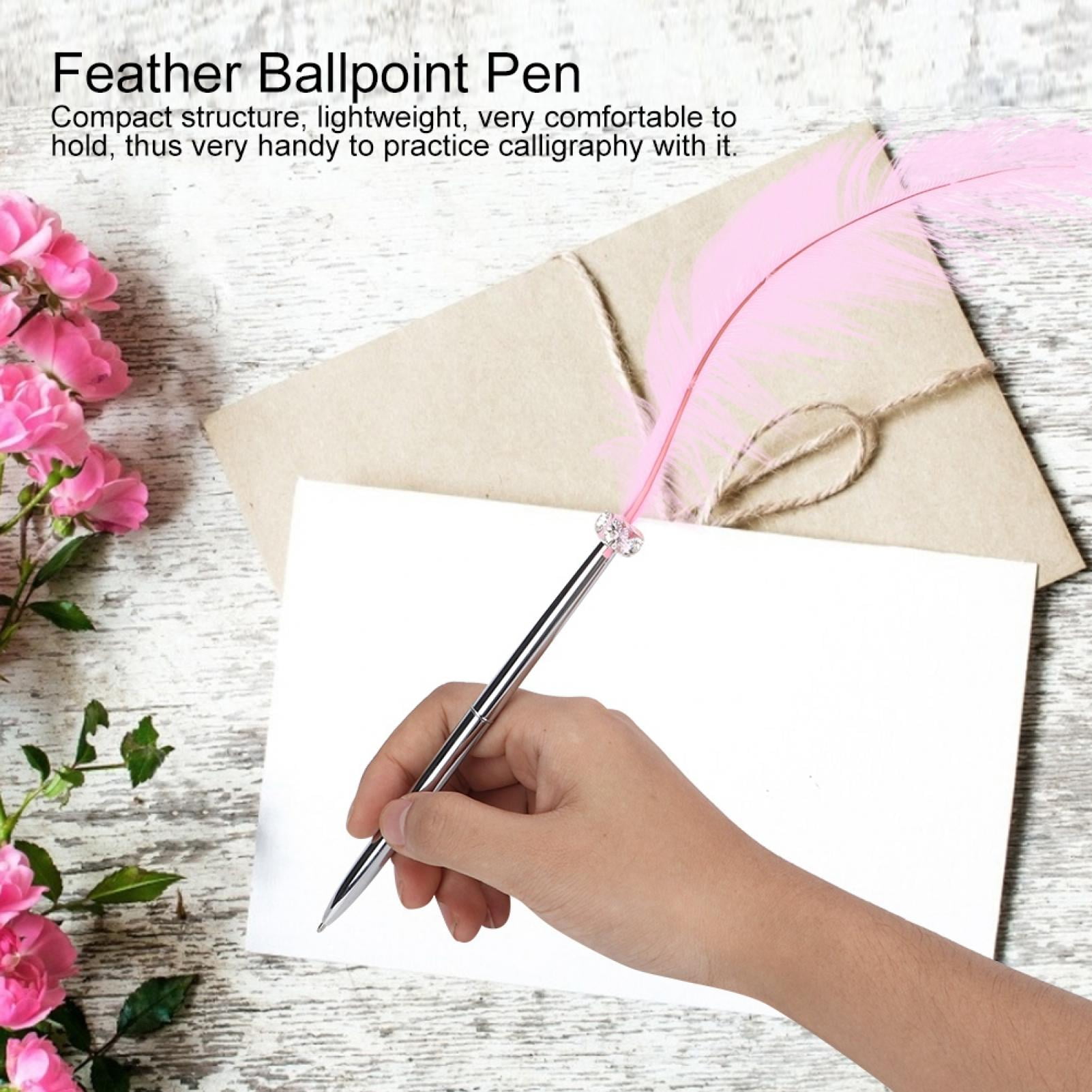 Wedding Supplies Feather Pen, Home Decor Quill Pen, 5pcs Wedding Signing  For Business School Writing Birthday Party White,Gray,Pink 