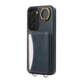 thumbnail image 5 of for Samsung Galaxy S23 Wallet Case with Card Slots, Hand Wrist Strap Rotate Ring Design, Finger Grip Ring PU Leather Magnetic Button Shockproof Purse Phone Cover for Galaxy S23, Blue, 5 of 7