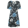 thumbnail image 4 of ITSAME Womens Shirt Dress, Boho Floral Short Sleeve Crew Neck Summer Beach Sundress Multicolor S, 4 of 5