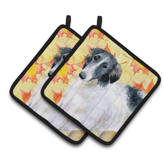 Borzoi Fall Pair of Pot Holders