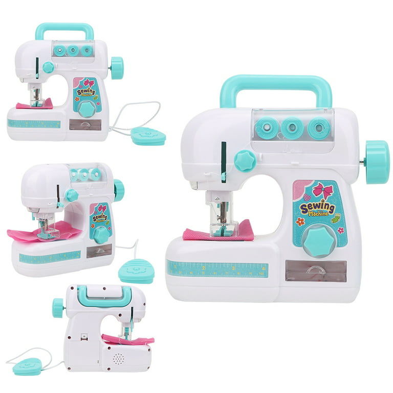 Lyumo Mini Children Sewing Machine Toy Pretend Play Electric Sewing Machine Toys for Kids Beginner Sewing Machine