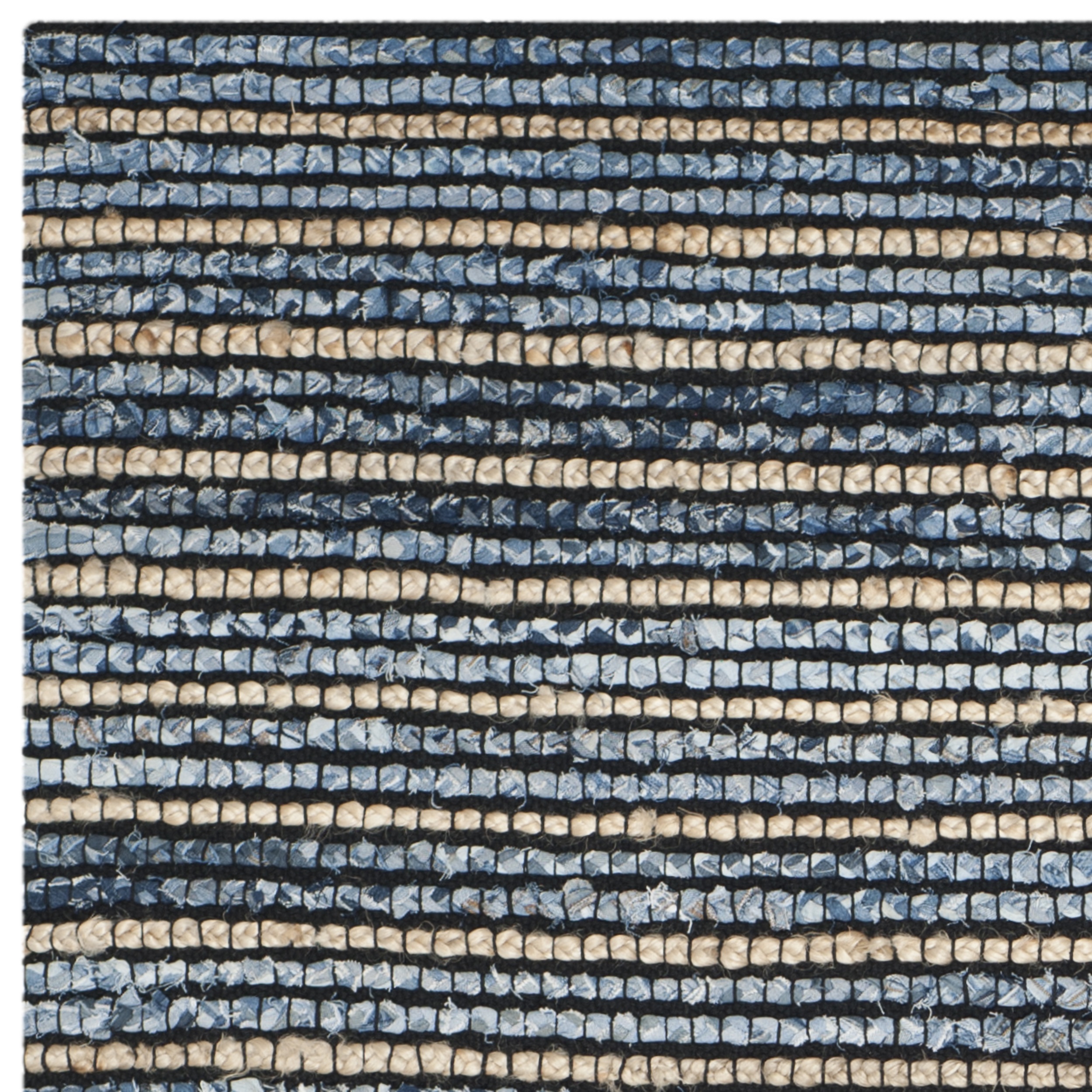 SAFAVIEH Cape Cod Signe Braided Striped Area Rug, 2'3" x 6', Blue/Natural - image 4 of 6