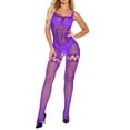 thumbnail image 4 of Womens Fashion Womens Fishnet Bodystocking Plus Size Crotchless Bodysuit Sexy Tights Soft Nightwear Lingerie, 4 of 6