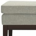 thumbnail image 5 of Carlson 27 inch Wide Mid Century Small Ottoman Bench in Greige Linen-Look Fabric, 5 of 12