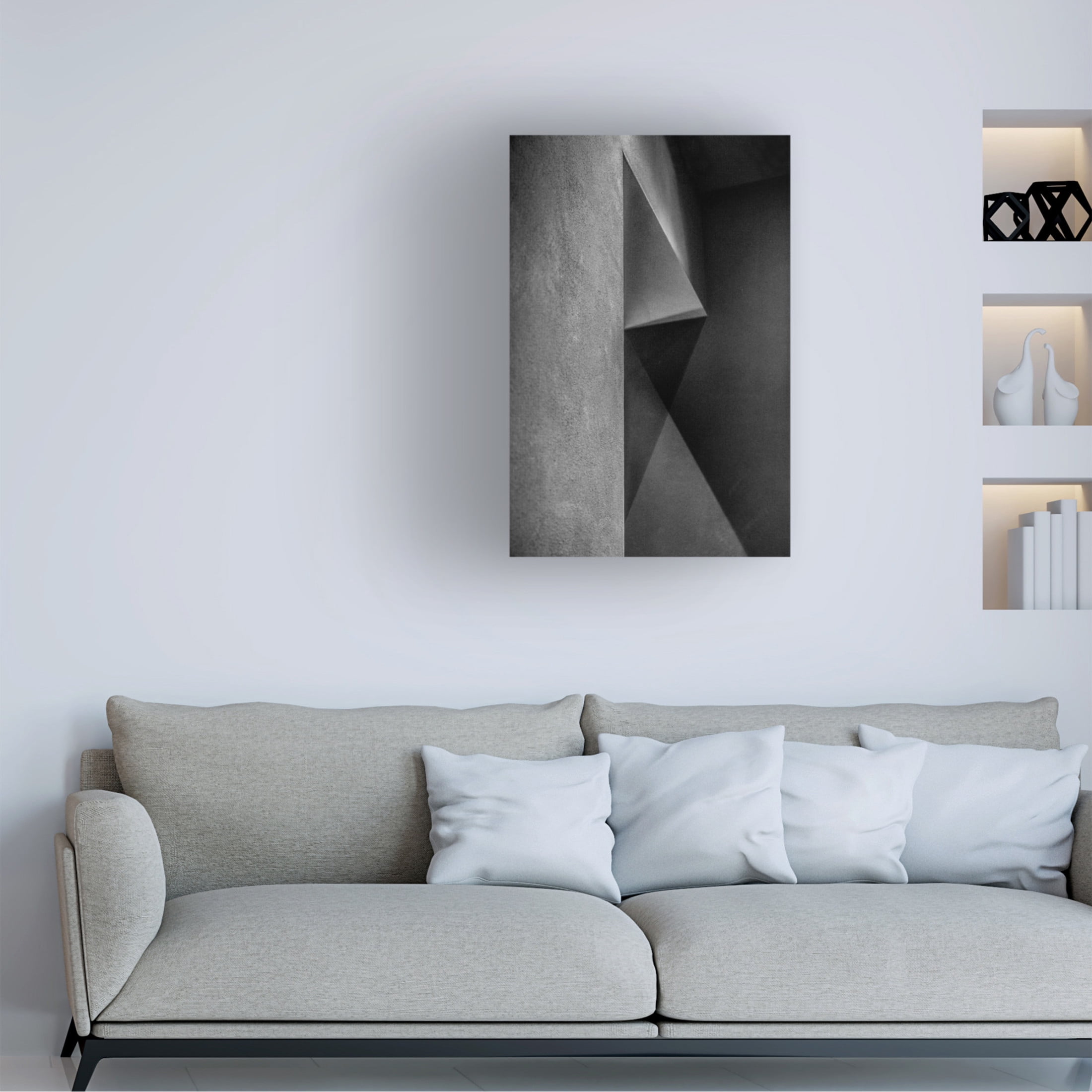 Canvas Wall Art - Inge Schuster 'Grey Shadows' Wall Art for Living Room, Bedroom, or Office D?cor by Trademark Fine Art - 16 x 24 Inches