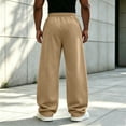 thumbnail image 5 of TKKCS Mens Wide Leg Sweatpants Lounge Casual Open Bottom Baggy Drawstring Elastic Waist Sweat Pants with Pockets Khaki M, 5 of 6