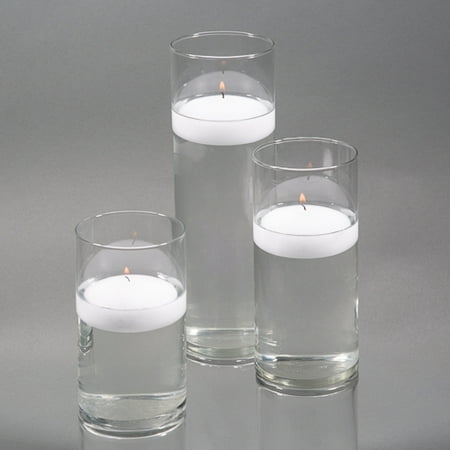 Richland Floating Candles & Eastland Cylinder Holders White Set of