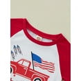 thumbnail image 5 of Blotona 4th of July Toddler Kid Boy Girl Independence Day T-Shirt  Shirts Short Sleeve USA Flag Tee Tops Kids Patriotic Shirt (Truck red, 1-5 Years), 5 of 9